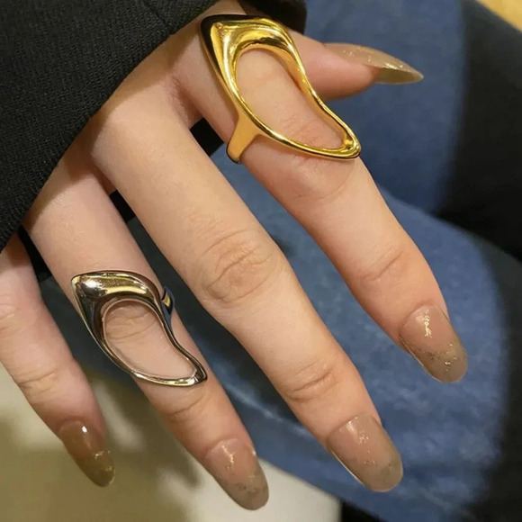 Jewelry - 925 Sterling Silver Statement Ring Abstract Irregular Chunky Large Bold Ring